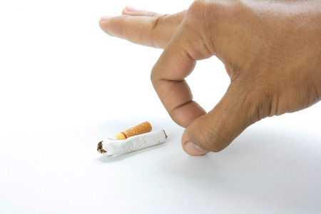 Removing the cigarette awayの写真素材