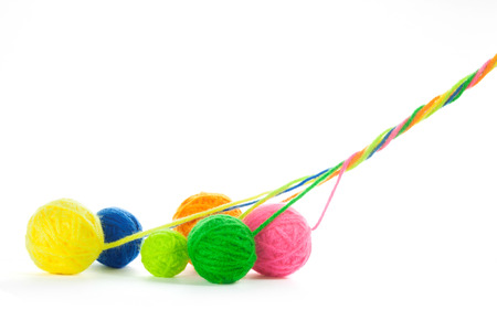 Ball of yarn on whiteの写真素材