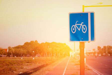 Bicycle sign, Bicycle Laneの写真素材