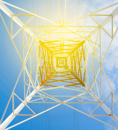 High voltage post or High voltage towerの写真素材