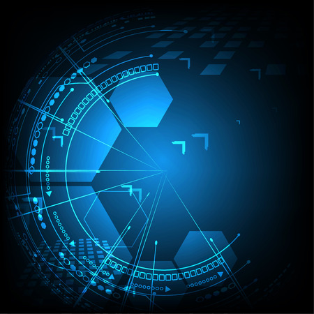Vector Abstract futuristic, backgrounddark blue color background. Hi-tech digital technology conceptのイラスト素材