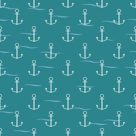 Seamless vector pattern with anchors can be used for wallpaper, web page background, surface textures.のイラスト素材