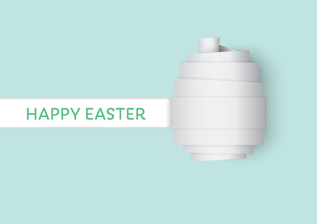 Egg made of  roll paper as creative happy easter concept.のイラスト素材