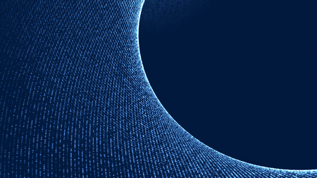 Abstract background of technology futuristic connecting dots  on blue background. Big data visualization .の写真素材