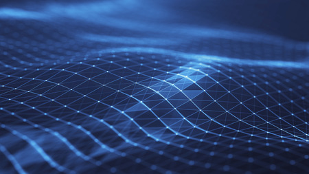 Plexus abstract network titles technology digital background.Geometrical shape with triangle particles futuristic molecular structure lines.の写真素材