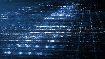 Abstract digital technology background concept. Motion of digital data flow. Transferring of big data. Transfer and storage of data sets. , block chain, server, internet.の写真素材