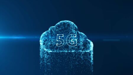 Cloud computing and Big data concept. 5G connectivity of digital data and futuristic information....