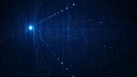 Abstract technology  big data background concept. Motion of digital data flow. Transferring of big data. Transfer and storage of data sets , block chain, server,  hi-speed internet.の写真素材