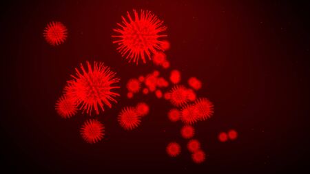 Virus cells flowing corona virus cells concept.Viral disease outbreak.  Hepatitis viruses, influenza virus H1N1, Flu, cell infect organism, aids. Virus abstract background.の写真素材