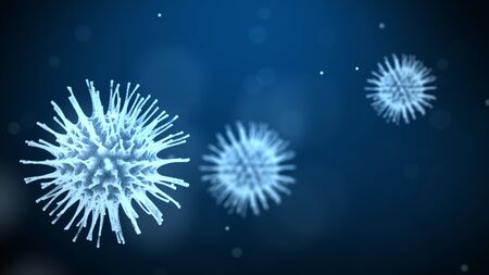 Virus cells flowing corona virus cells concept.Viral disease outbreak.  Hepatitis viruses, influenza virus H1N1, Flu, cell infect organism, aids. Virus abstract background.の写真素材