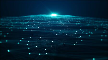  Abstract technology big data background concept. Motion of digital data flow. Transferring of big data. Transfer and storage of data sets, blockchain, server,  hi-speed internet.の写真素材