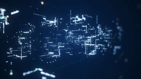 Abstract technology  big data background concept. Motion of digital data flow. Transferring of big...