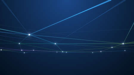Technology connection digital data and big data concept. Abstract lines and dots connect the background. futuristic shape. Computer-generated abstract background. 3D rendering.の写真素材