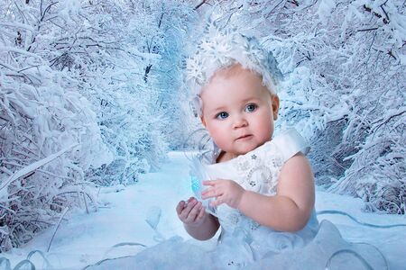 Close-up art portrait of a charming little girlの写真素材