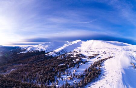 Aerial view of a bright beautiful panoramaの写真素材