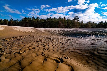 Mud road in the countryside. There are natural mud bathの写真素材