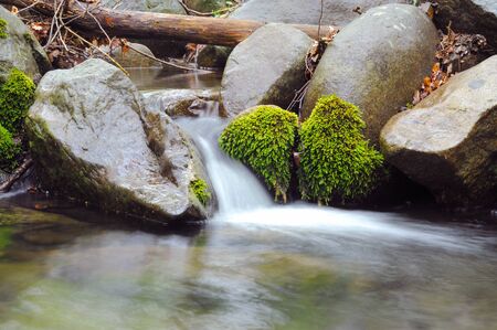 Crimea mountain streams and waterfalls, long time exposure
