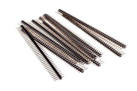 Electrical contacts on a white background