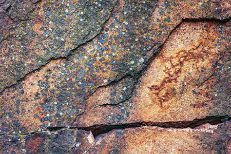An unusual stone in the sun in warm weather in the beautiful nature
