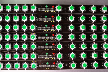 Panel of LED light indicators is in the production