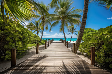 Deserted beautiful summer tropical island. Generative AIの素材