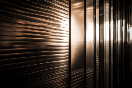 A stunning photo of a metallic background that is sleek and modern. The shiny metal reflects the light beautifully, adding depth and dimension to the image. The metallic texture is eye-catching and perfect for creating an industrial or futuristic feel. Generative AIの素材