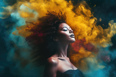 Portrait of a beautiful young woman, transporting viewers to a world of fantasy and beauty. The composition is meticulously crafted, creating a visually stunning image that evokes a sense of wonder and awe. Generated AIの素材