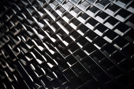A stunning photo of a metallic background that is sleek and modern. The shiny metal reflects the light beautifully, adding depth and dimension to the image. The metallic texture is eye-catching and perfect for creating an industrial or futuristic feel. Generative AIの素材