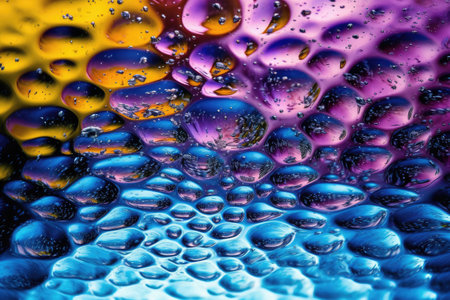 This is a stunning photo of an unusual water background that captivates the eye with its unique shapes, colors, and textures. The water seems to be alive, creating an otherworldly and mesmerizing atmosphere. Generative AIの素材