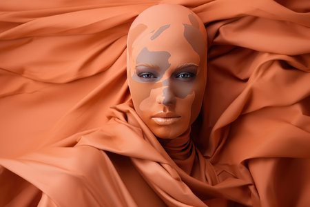 Essence of camouflage cosmetics, where the art of makeup seamlessly blends with the concept of concealment. Generated AIの素材