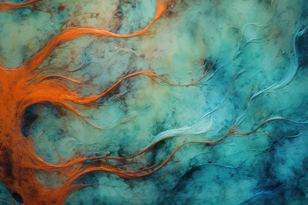 Ethereal beauty of wood forms and natural textures. The composition showcases a harmonious blend of organic shapes and textures found in nature, evoking a sense of serenity and wonder. Generative AIの素材