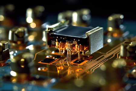 This captivating image showcases a nanobot, a revolutionary robot designed for neuroscience surgery, using advanced technology, and a sleek metallic design. Generative AIの素材