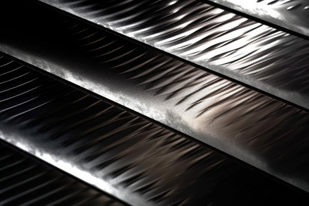 A stunning photo of a metallic background that is sleek and modern. The shiny metal reflects the light beautifully, adding depth and dimension to the image. The metallic texture is eye-catching and perfect for creating an industrial or futuristic feel. Generative AIの素材