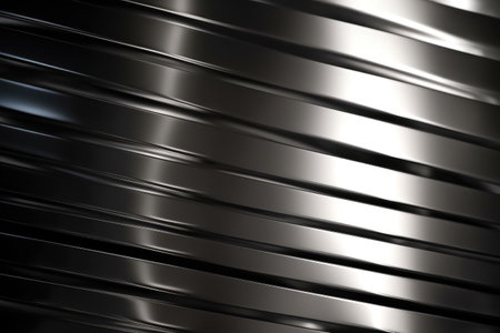 A stunning photo of a metallic background that is sleek and modern. The shiny metal reflects the light beautifully, adding depth and dimension to the image. The metallic texture is eye-catching and perfect for creating an industrial or futuristic feel. Generative AIの素材