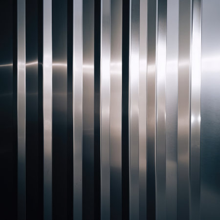 A stunning photo of a metallic background that is sleek and modern. The shiny metal reflects the light beautifully, adding depth and dimension to the image. The metallic texture is eye-catching and perfect for creating an industrial or futuristic feel. Generative AIの素材