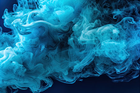 A captivating abstract image showcasing swirling waves of colorful smoke against a dark backdrop, creating a mesmerizing and mystical atmosphere. Generative AIの素材