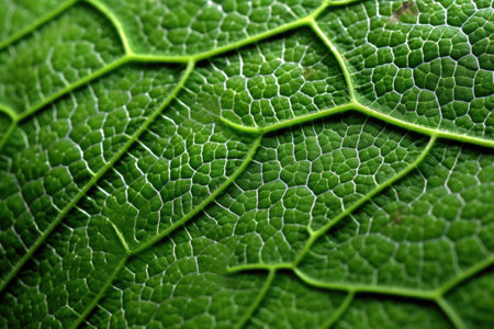 Beautiful large leaves in nature, selective focus. Environment background. Generative AIの素材