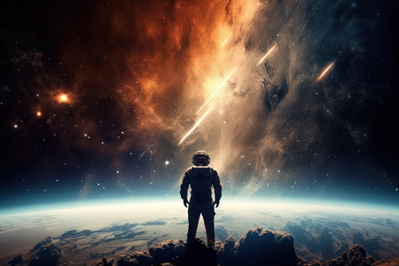 A beautiful photo showcasing the wonder and vastness of space exploration and the quest for understanding the mysteries of the universe. Generative AIの素材
