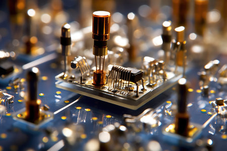 This captivating image showcases a nanobot, a revolutionary robot designed for neuroscience surgery, using advanced technology, and a sleek metallic design. Generative AIの素材