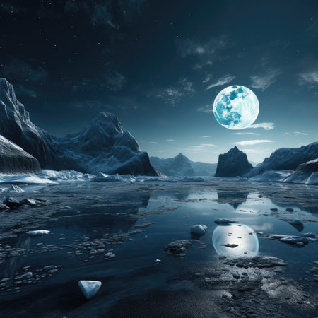 Climate Change - Antarctic Melting Glacier in a Global Warming Environment. Generative AIの素材