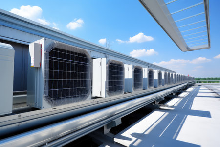 Solar power panels and Revolutionizing HVAC Systems with Full Automation. Discover the Efficiency and Comfort of Fully Automated Modern HVAC Systemsの素材