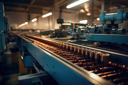 Manufacture of shells and cartridges on the assembly line of a military plantの素材