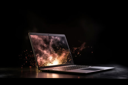 Computer components undergoing intense overclocking and overheating. Generative AIの素材