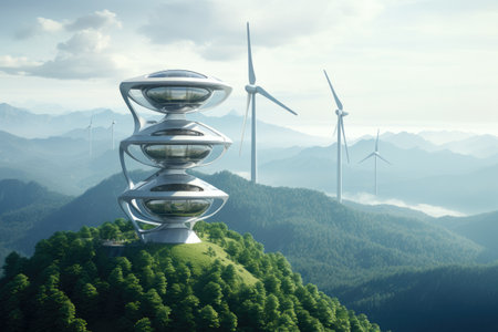 Futuristic environmentally friendly power plant of the future, Revolutionizing Energy Systems with Full Automation. Efficiency and Comfort of Fully Automated Modern Energy Systemsの素材