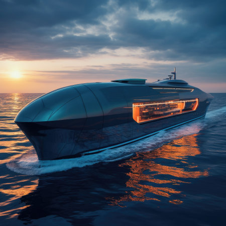 The ship's sleek and streamlined design, combined with advanced technology, gives it a distinct and futuristic appearance. Its massive size and impressive cargo capacity are evident, highlighting its role in transporting goods and supplies across vast distances.の素材