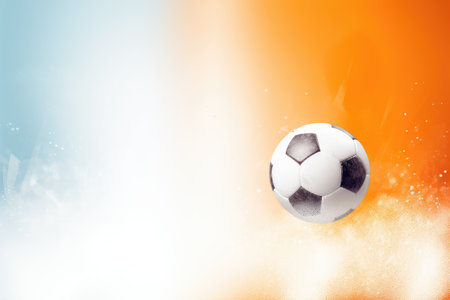 Soccer ball on bright colorful background. Generative AIの素材