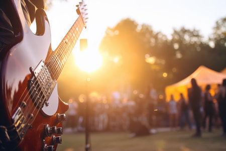 A people concentration on show in a large stadium. Generative AIの素材