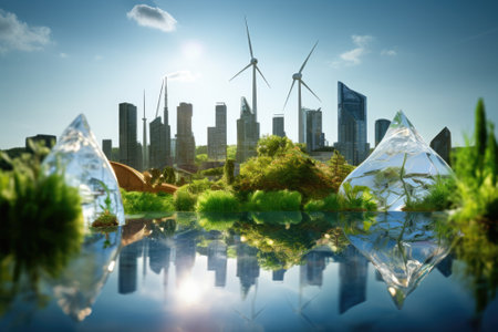 A realistic photograph showcasing the beauty of nature and the importance of preserving the environment for sustainable development. Generative AIの素材