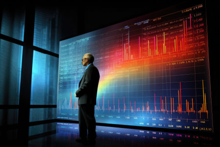 Financial Analysts and Day Traders Working on a Computers with Multi-Monitor Workstations with Real-Time Stocksの素材