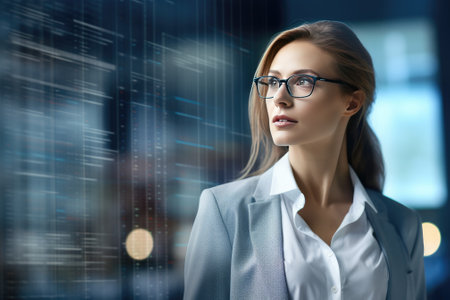 Financial Analysts and Day Traders Working on a Computers with Multi-Monitor Workstations with Real-Time Stocksの素材